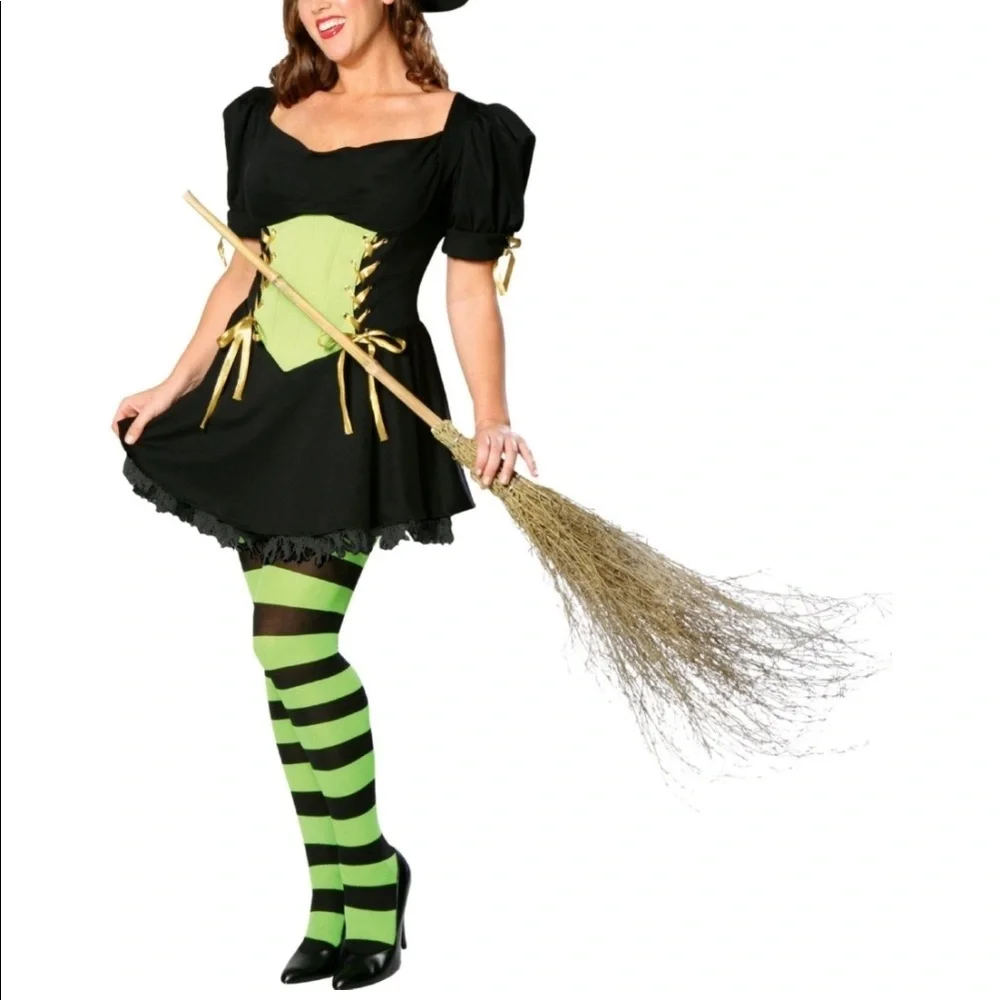 🎃Halloween Stockings~RARE VINTAGE Costume Accents NEON STRIPES 👻FALL FLARE
